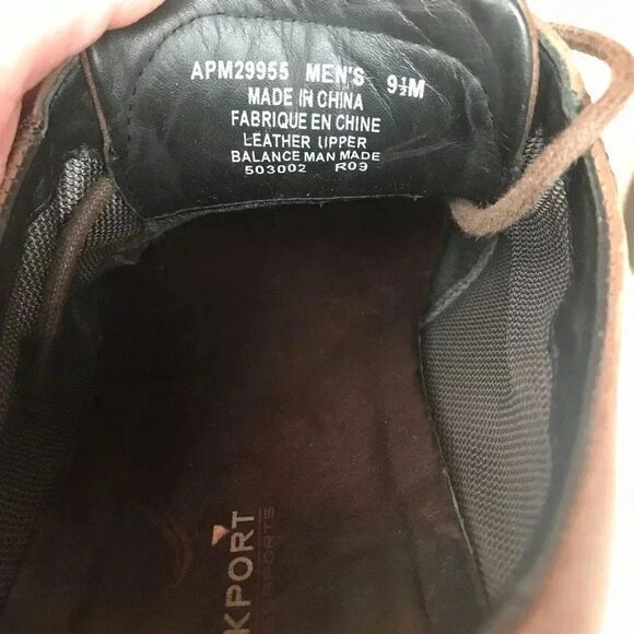 Rockport Brown Leather Men’s Dress Shoes Size 9.5 - Picture 5 of 15